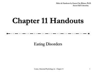 Chapter 11 Handouts