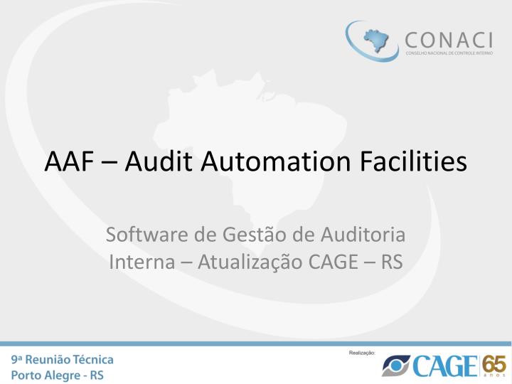 aaf audit automation facilities