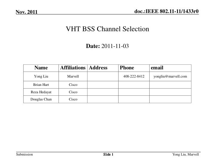 vht bss channel selection