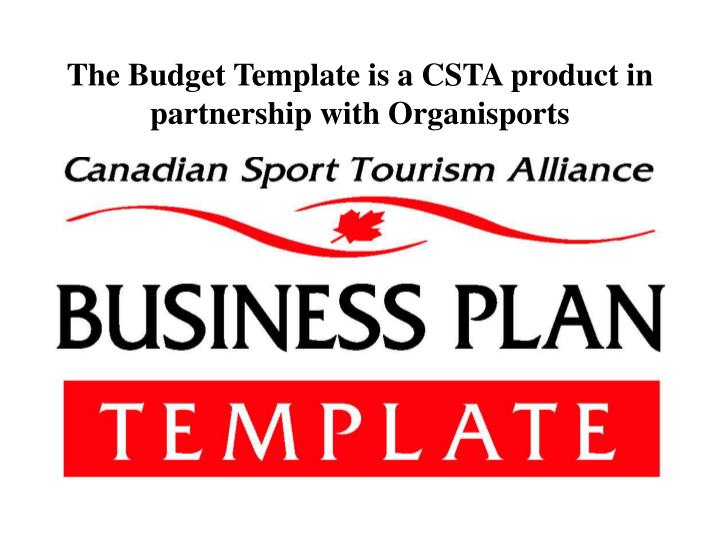 the budget template is a csta product in partnership with organisports