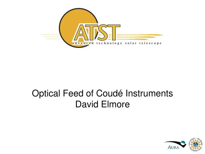 optical feed of coud instruments david elmore
