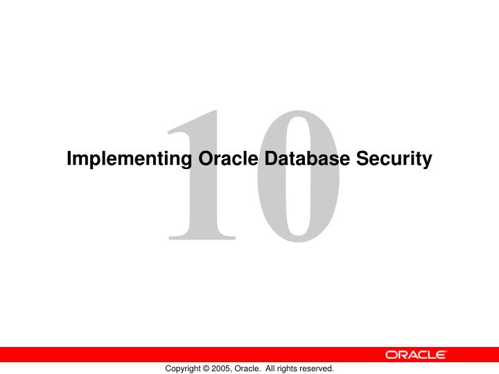 implementing oracle database security