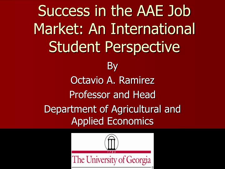 success in the aae job market an international student perspective