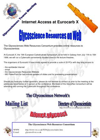 Glycoscience Resources on Web