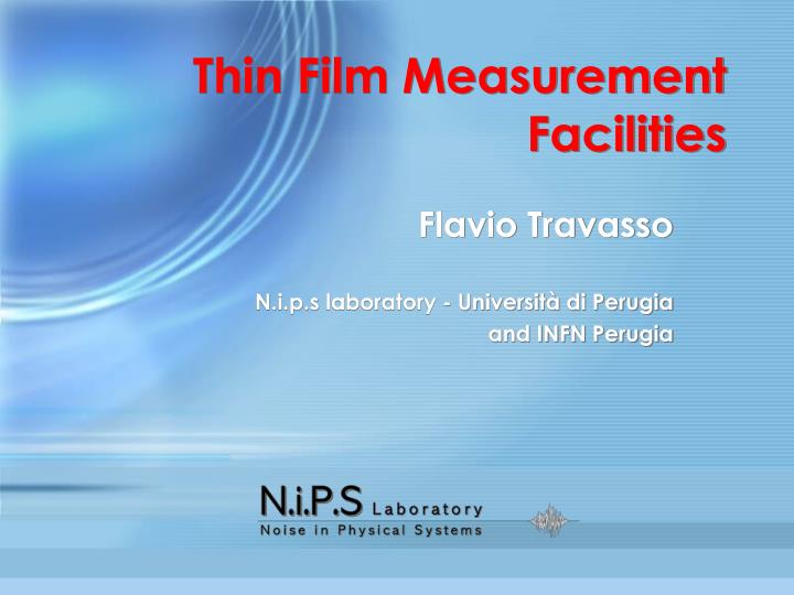 thin film measurement facilities