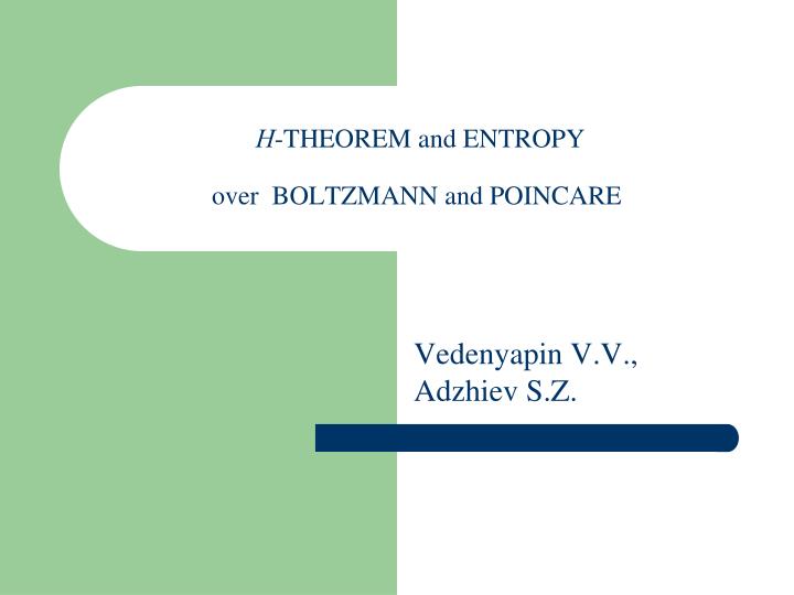 theorem and entropy over boltzmann and poincare