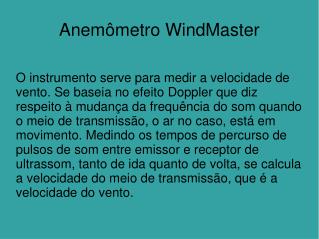 anem metro windmaster