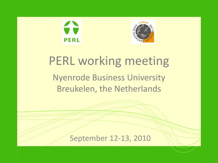 perl working meeting nyenrode business university breukelen the netherlands