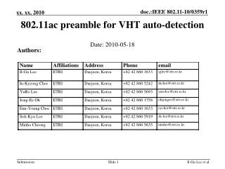 802.11ac preamble for VHT auto-detection