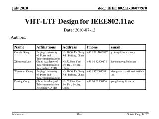 VHT-LTF Design for IEEE802.11ac