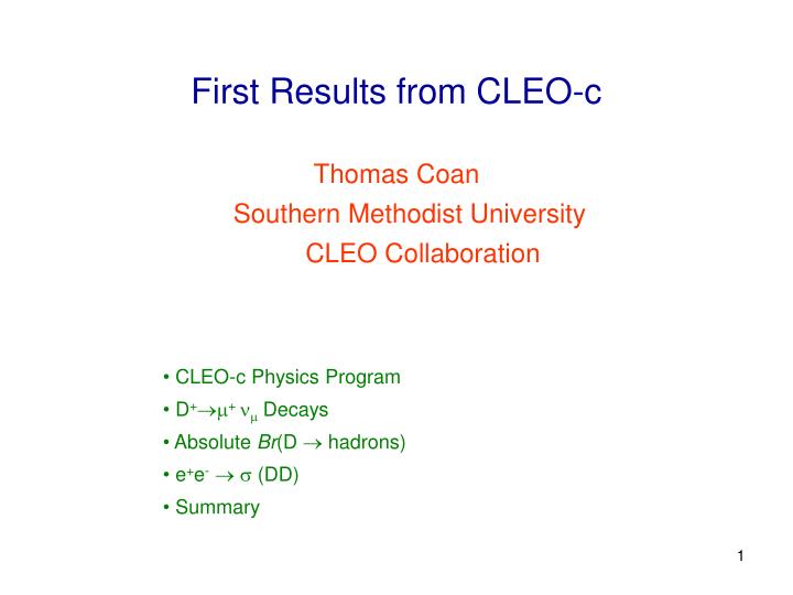 first results from cleo c