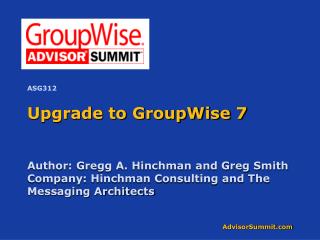 Upgrade to GroupWise 7