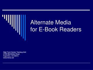 Alternate Media for E-Book Readers