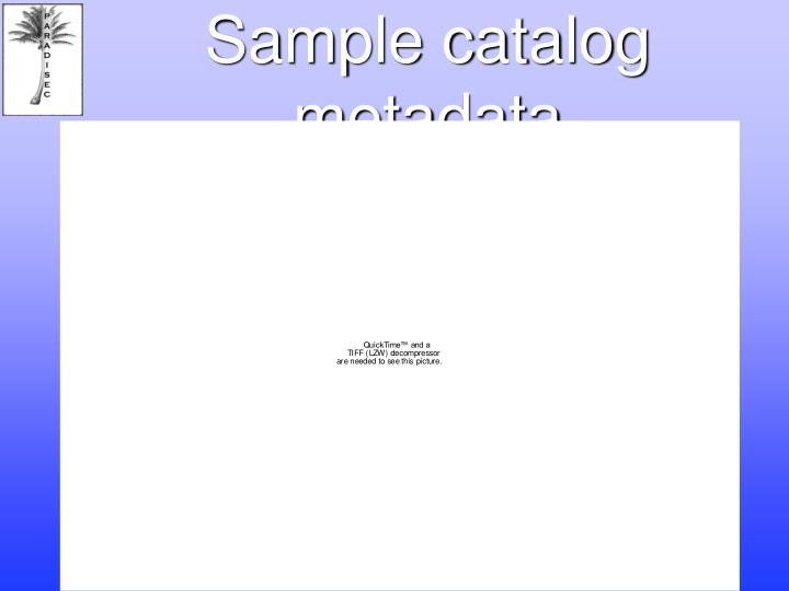 sample catalog metadata