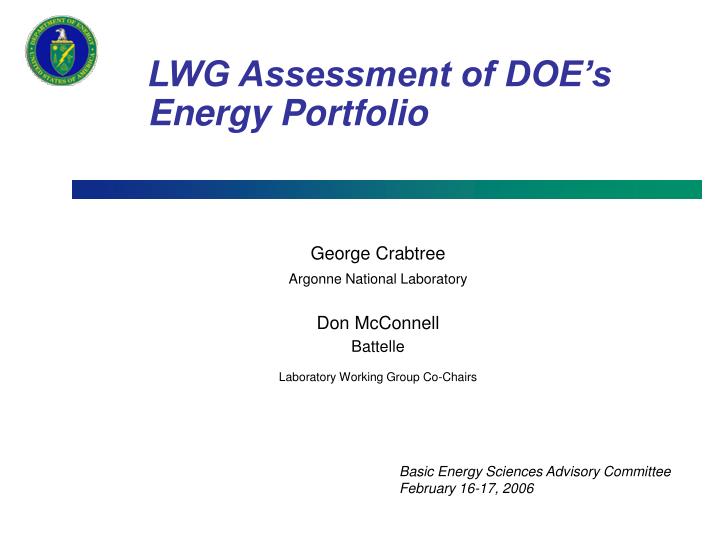 lwg assessment of doe s energy portfolio