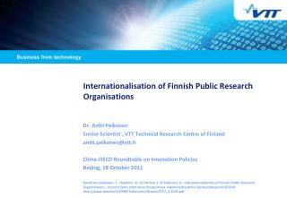 Internationalisation of Finnish Public Research Organisations