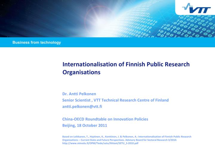 internationalisation of finnish public research organisations