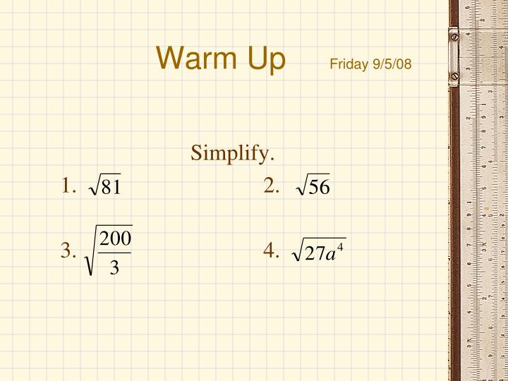 warm up friday 9 5 08