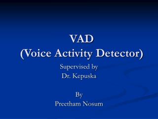 VAD (Voice Activity Detector)