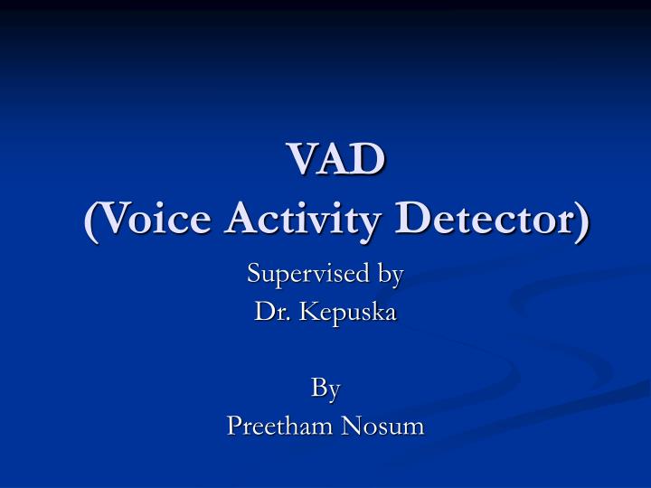 vad voice activity detector