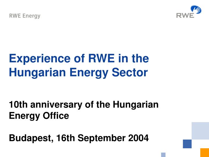 experience of rwe in the hungarian energy sector