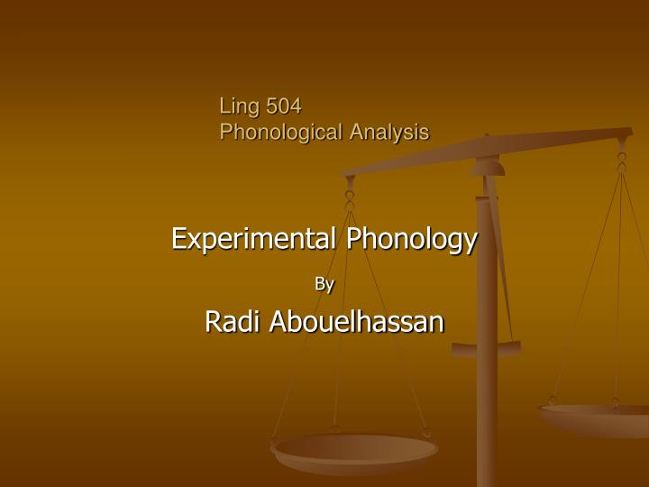 ling 504 phonological analysis