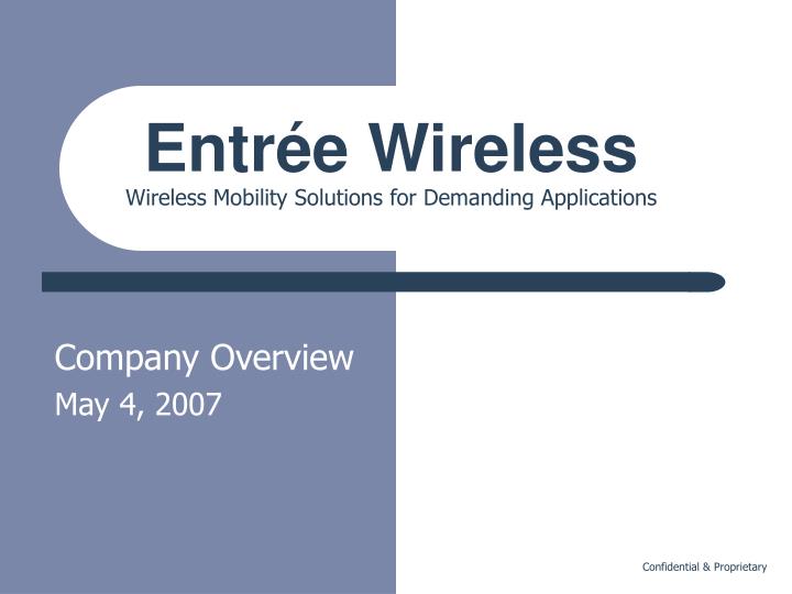 entr e wireless wireless mobility solutions for demanding applications
