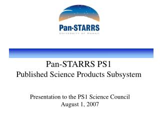 Pan-STARRS PS1 Published Science Products Subsystem