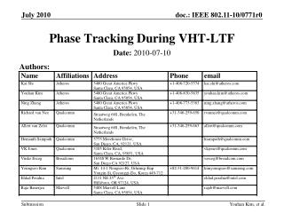 Phase Tracking During VHT-LTF