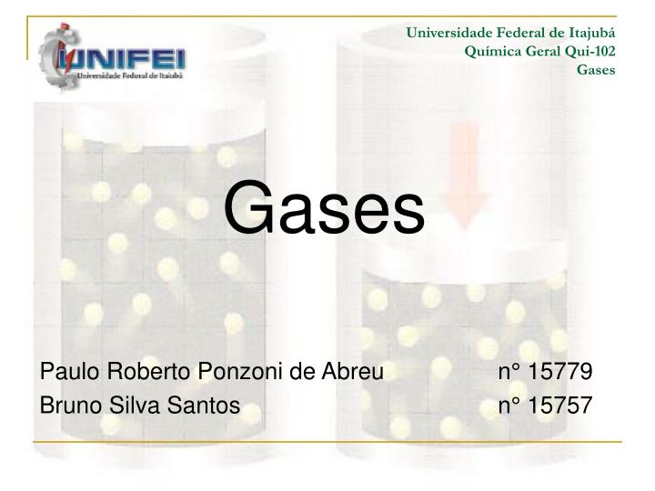 universidade federal de itajub qu mica geral qui 102 gases