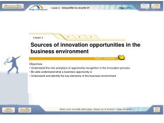 Sources of innovation opportunities in the business environment