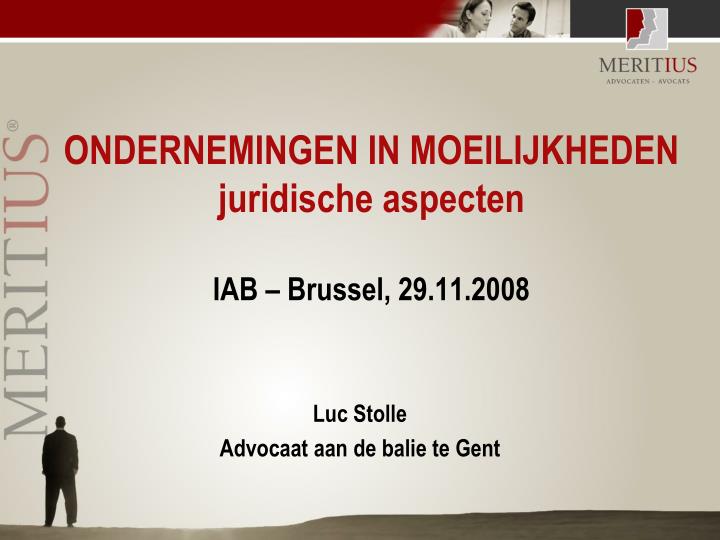 ondernemingen in moeilijkheden juridische aspecten iab brussel 29 11 2008