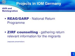 Projects in IOM Germany