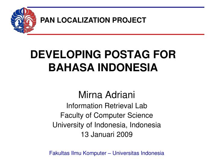 developing postag for bahasa indonesia