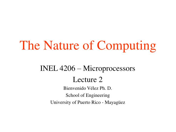 the nature of computing