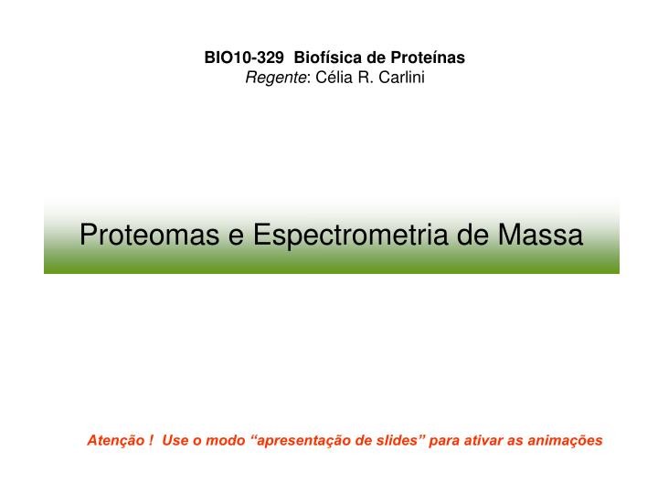 proteomas e espectrometria de massa
