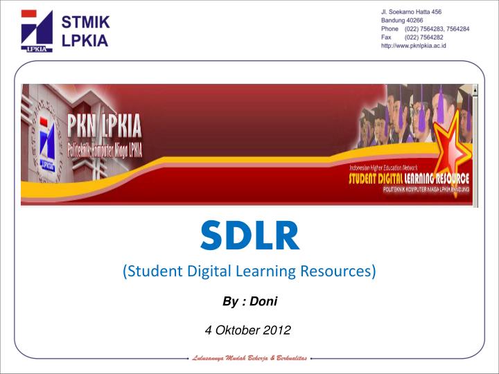 sdlr student digital learning resources