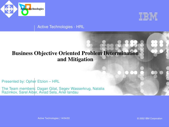 business objective oriented problem determination and mitigation
