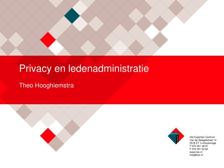 privacy en ledenadministratie