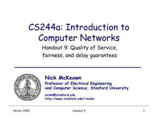 CS244a: Introduction to Computer Networks