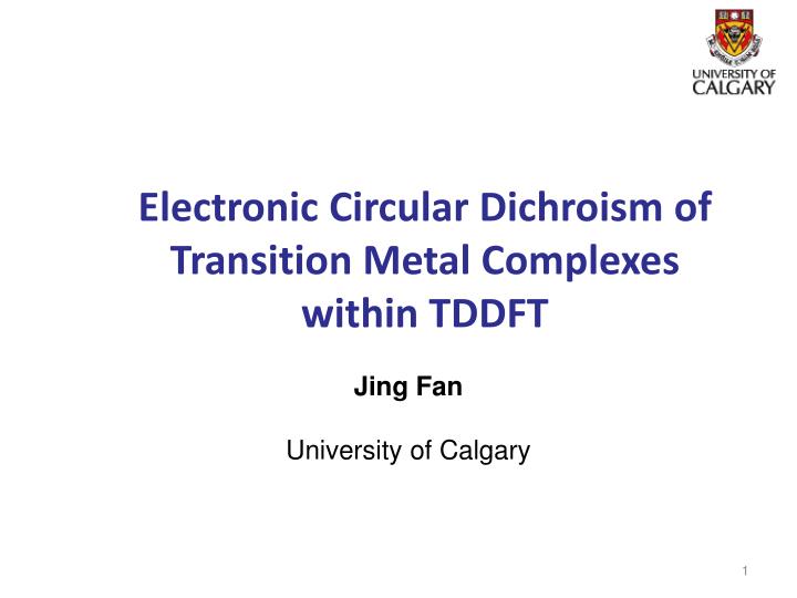 electronic circular dichroism of transition metal complexes within tddft