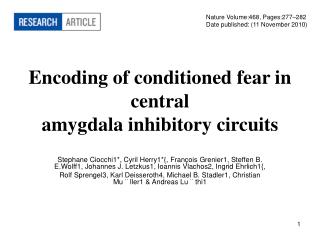 Encoding of conditioned fear in central amygdala inhibitory circuits