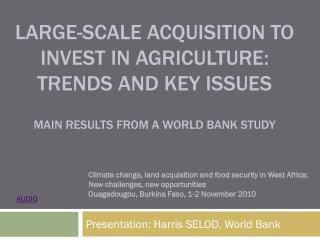Presentation: Harris SELOD, World Bank