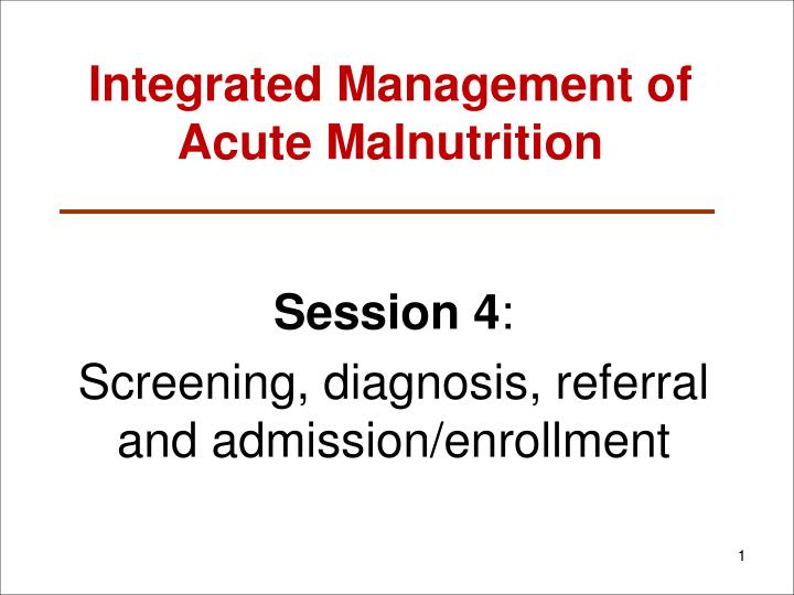 integrated management of acute malnutrition