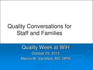 Quality Conversations for Staff and Families