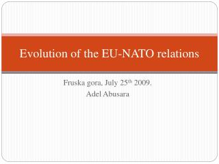 Evolution of the EU-NATO relations