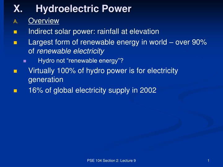 hydroelectric power