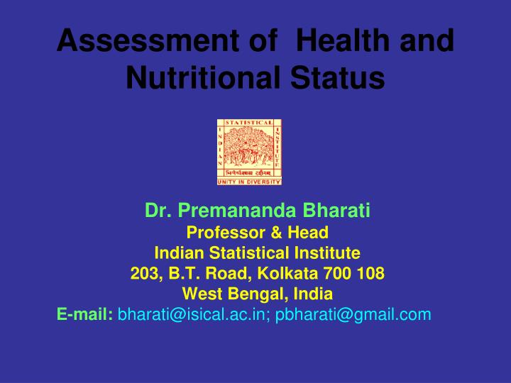 assessment of health and nutritional status