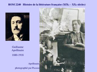 ROM 2240 Histoire de la littérature française (XIX e – XX e siècles)