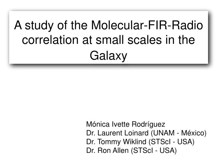 a study of the molecular fir radio correlation at small scales in the galaxy